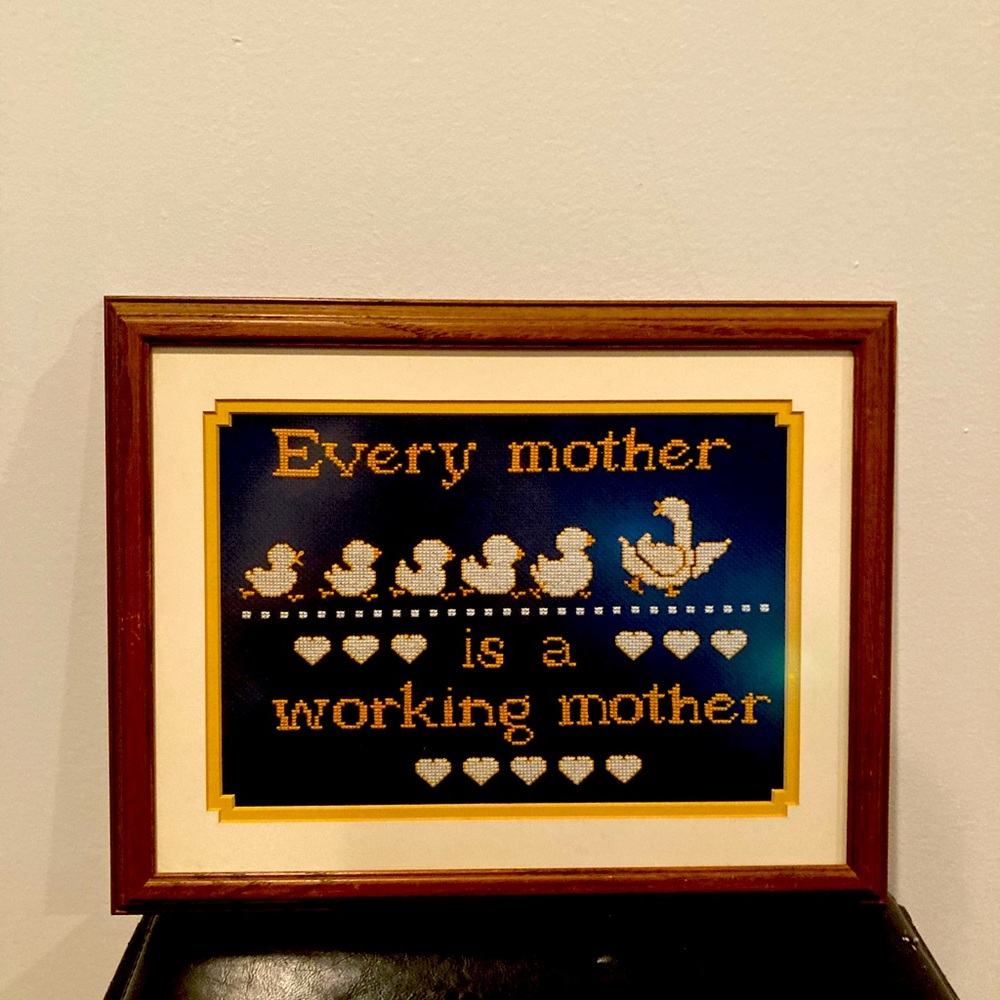 Mother cross-stitch piece.